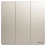 羅格朗智能家居 未萊IOT 粉鉑金 三位免零線智能開關(guān)