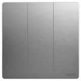 羅格朗智能家居 未萊IOT 深砂銀 三位免零線智能開關(guān)