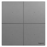 羅格朗智能家居 逸景Plus IOT 深砂銀 四位帶零線智能開關(guān)